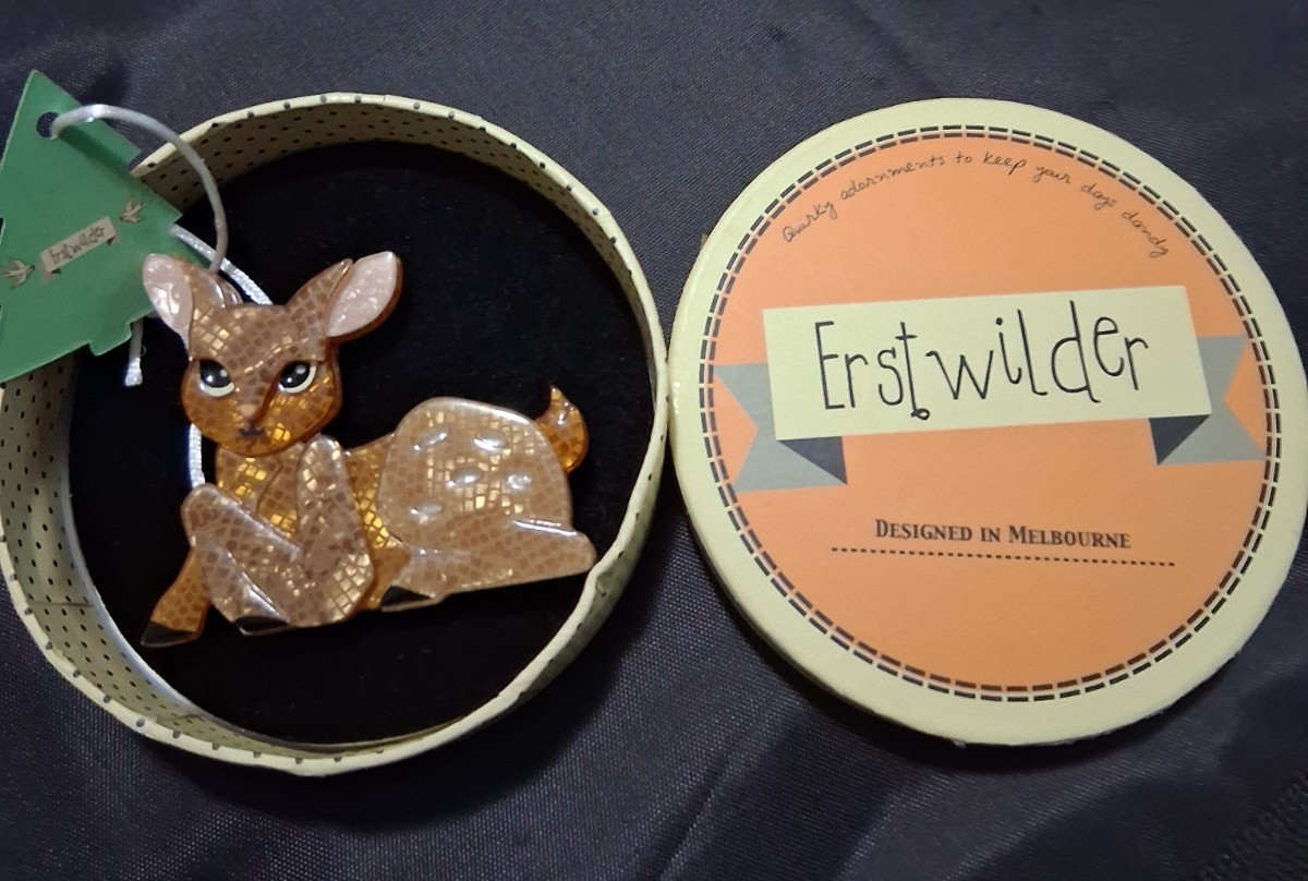 Erstwilder Brooch “Doe-Eyed Deary” 2019 Deer Pin by Designer Elena Leong CUTE!