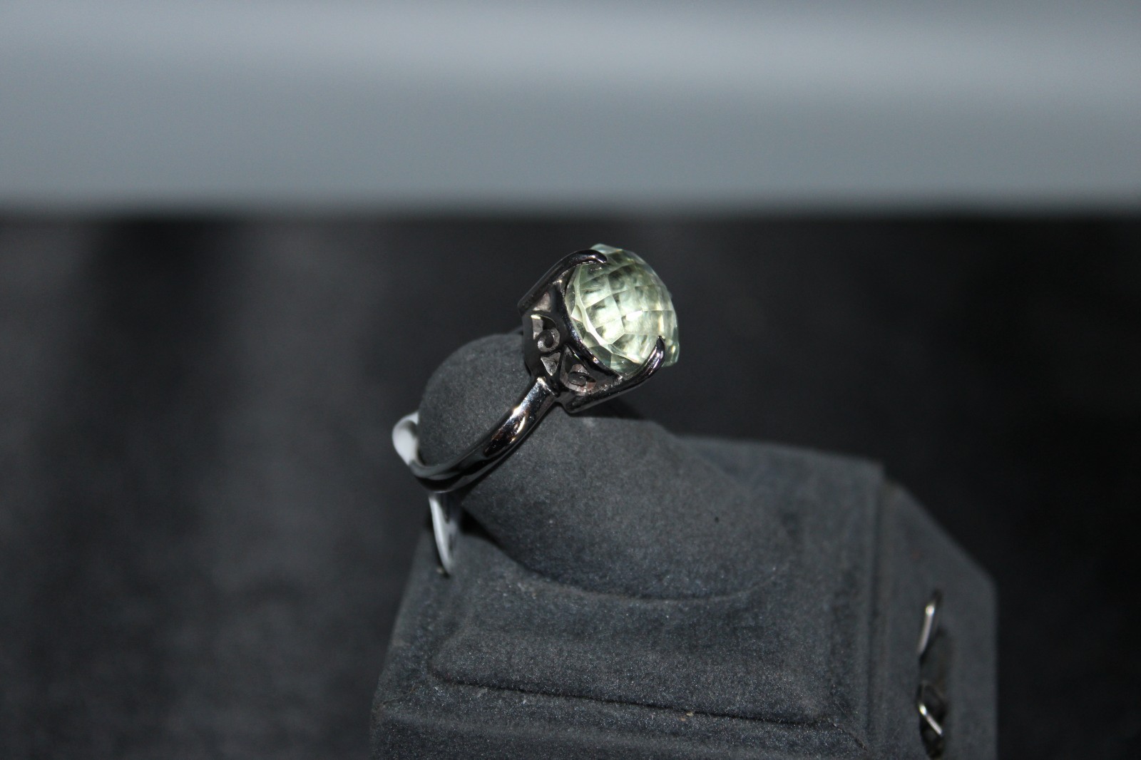 Green Amethyst And Sterling Silver Ring Size 6.5