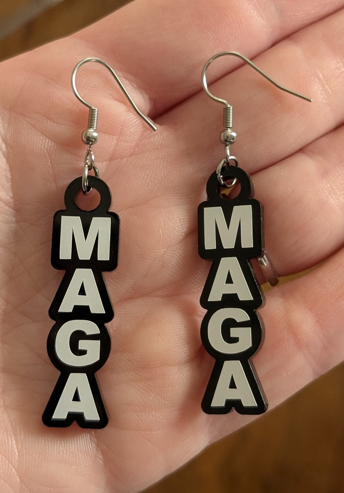 MAGA Earrings Make America Great Again Jewelry Trump Support Gift Dance Vance US