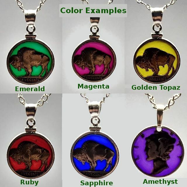 Epoxy Filled Mercury Dime Cut Coin Pendant