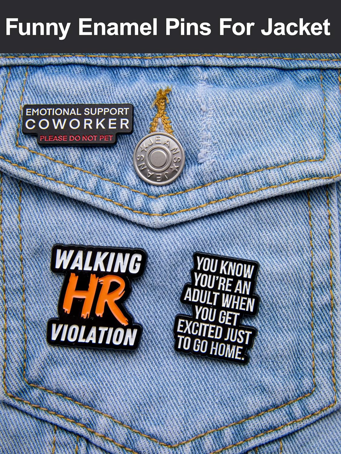 Funny Enamel Pins for Adults – Metal Humorous Pins for Backpacks, Jackets & Hats
