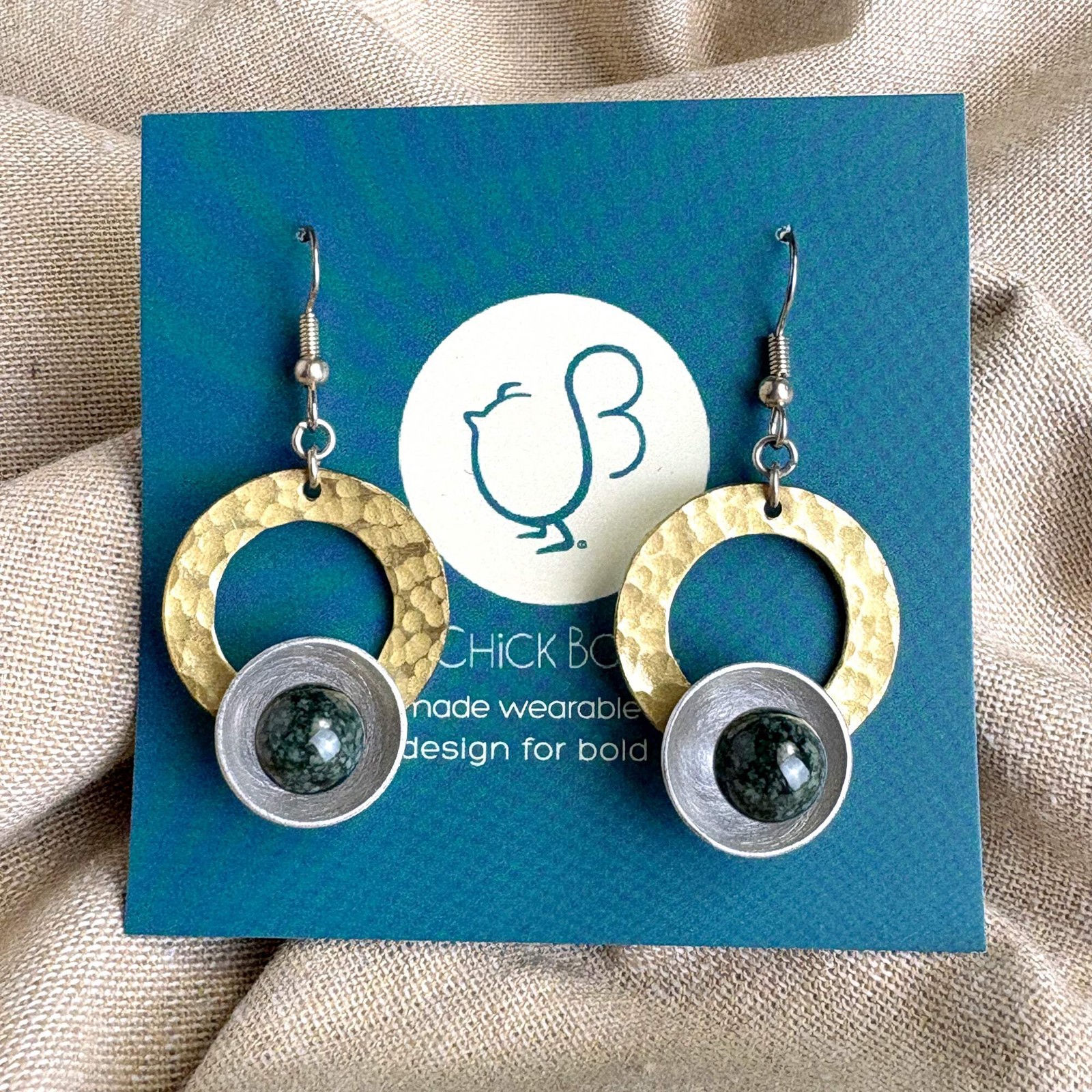 Chick Boss handmade modernist wearable sculpture earrings – fair trade