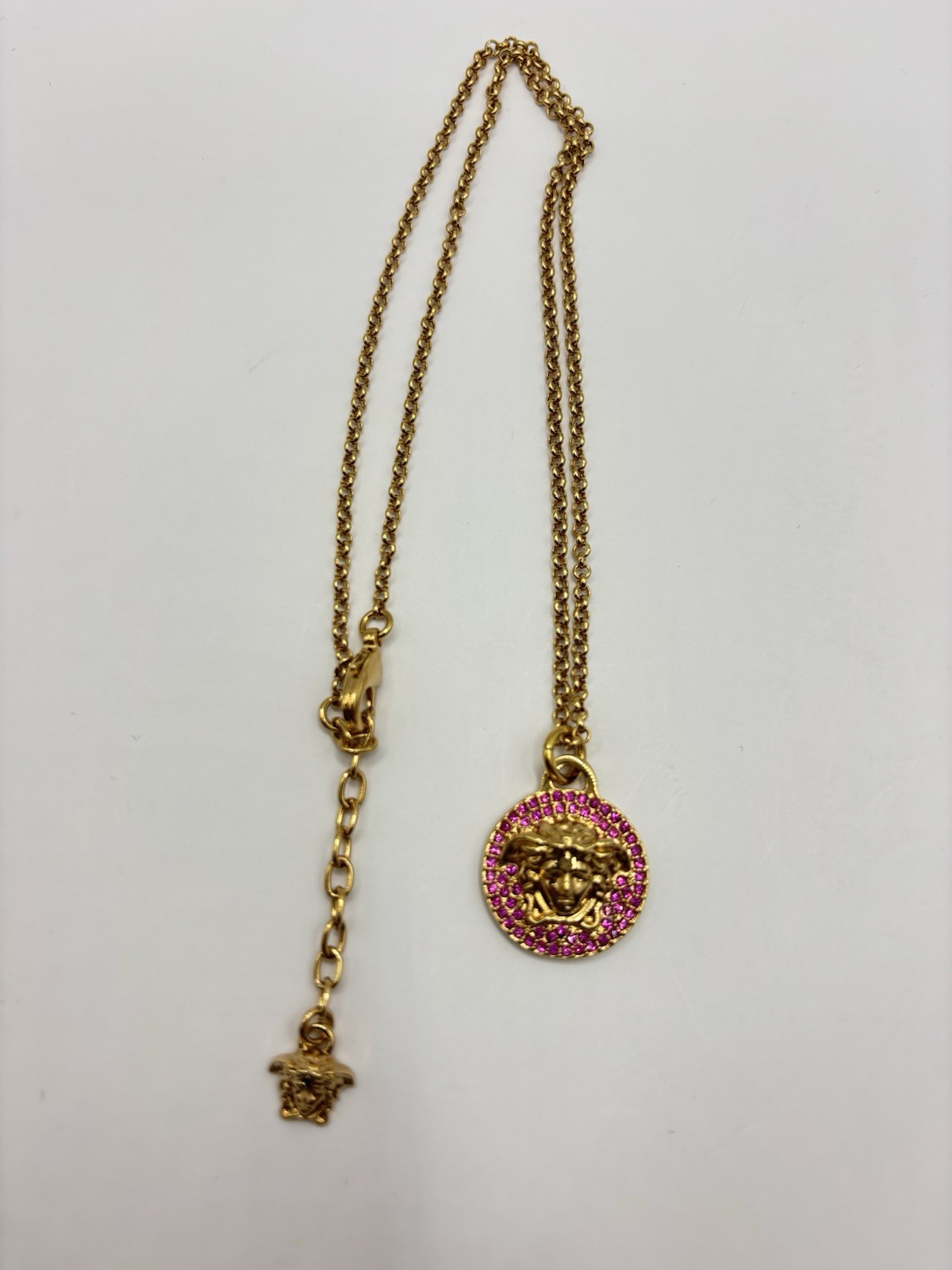 New Versace Necklace Metal+stras Gold $650 Retail Authentic