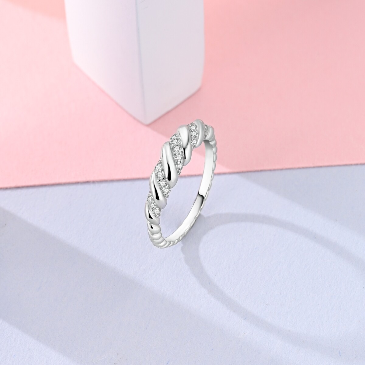 MULA Original Hemp Rope Thread Ring AAA CZ For Women Jewelry 925 Sterling Silver