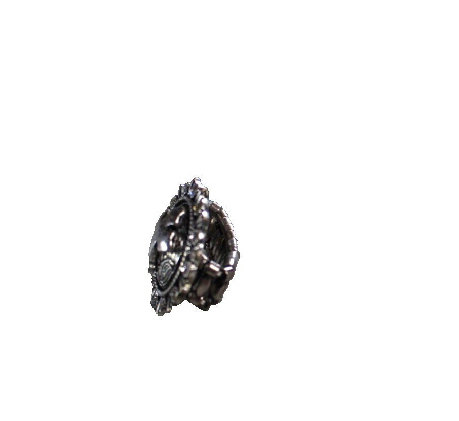 Western Womens Ring 1.25 in Cross Stretch Round Crystal Silver Cowgirl Rodeo