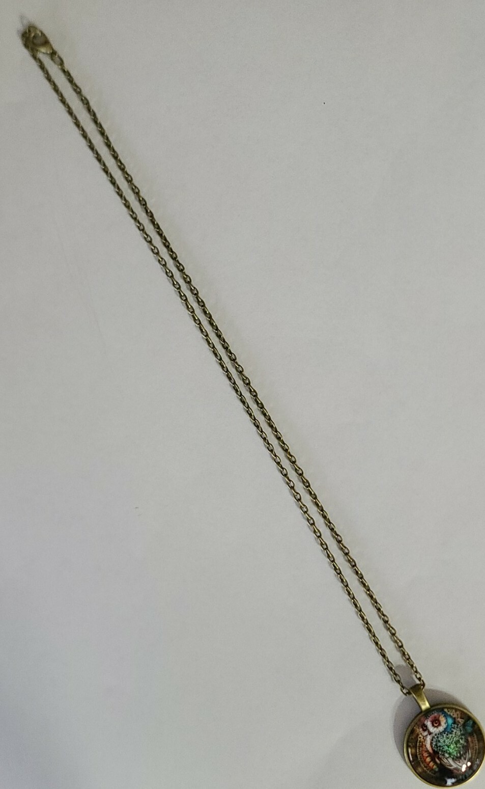 Handcrafted ~ Multi-colored OWL ~ Bronze Hardware ~ Alloy ~ 10.75″ Long Necklace