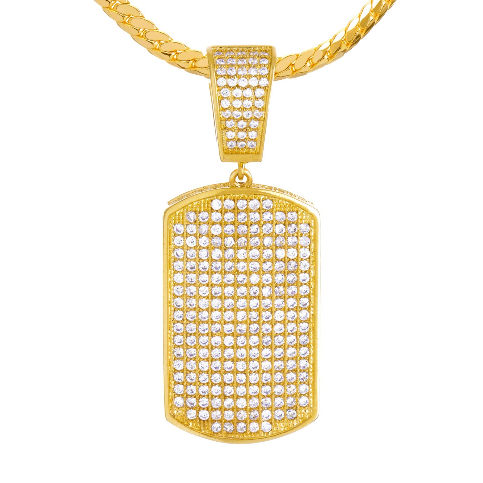 Dog Tag Pendant 20″ Miami Cuban Chain Necklace BCH 1031 G