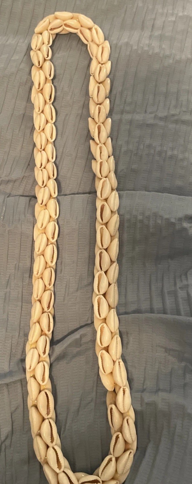 Cowrie Seashell 36” Necklace Handmade In Philippines 3/4” Thick