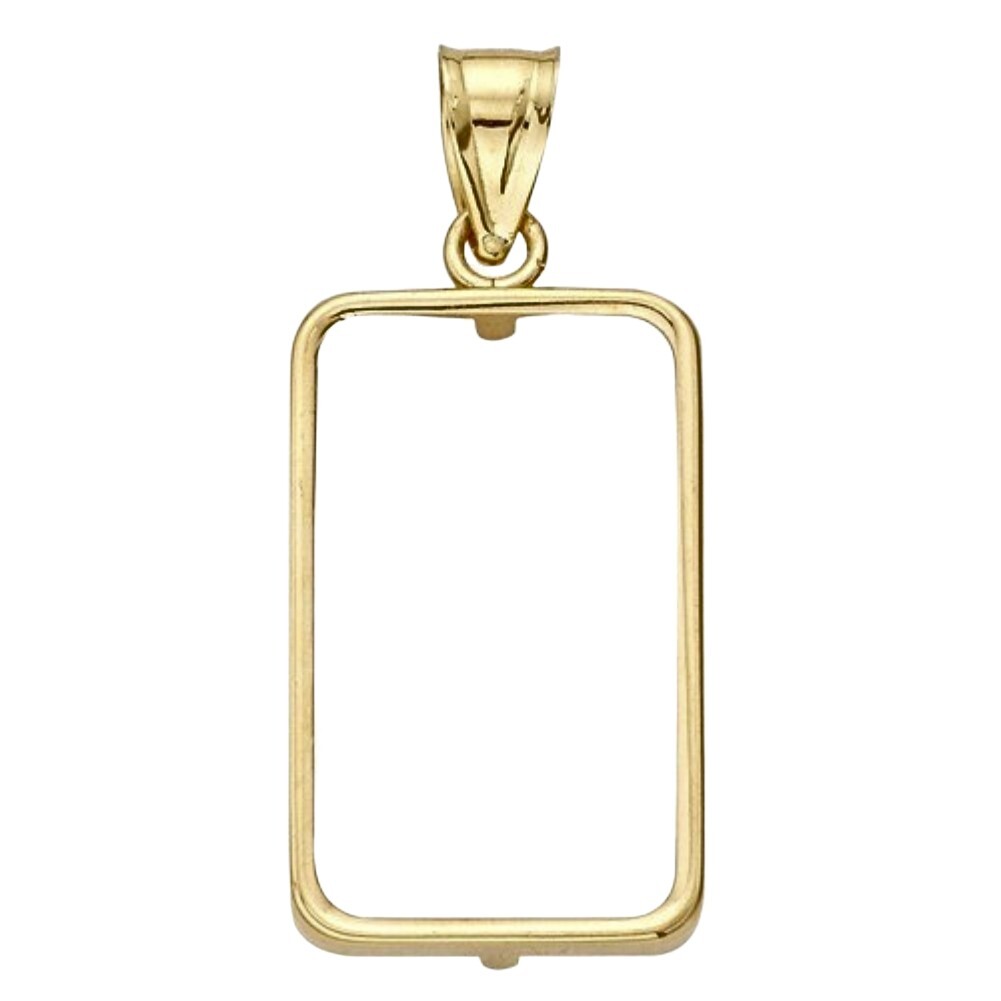14k Yellow Gold Tab Back Swiss Pamp Lady Fortuna Bar Frame Mounting Bezel