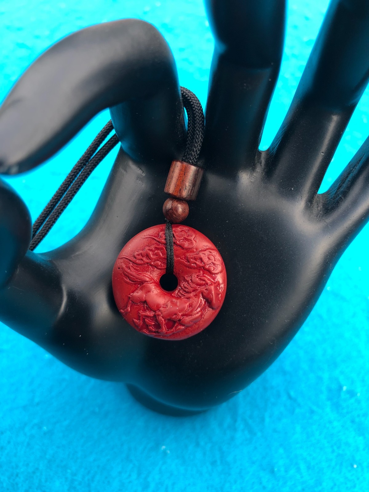 Year Of The Fire Horse 2026 Chinese Zodiac Cinnabar Pendant Necklace