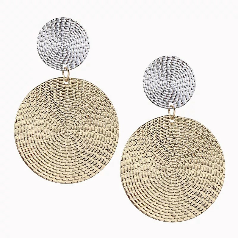 Fashion Pendant Size Round Circle Earrings Female Temperament Personality Color