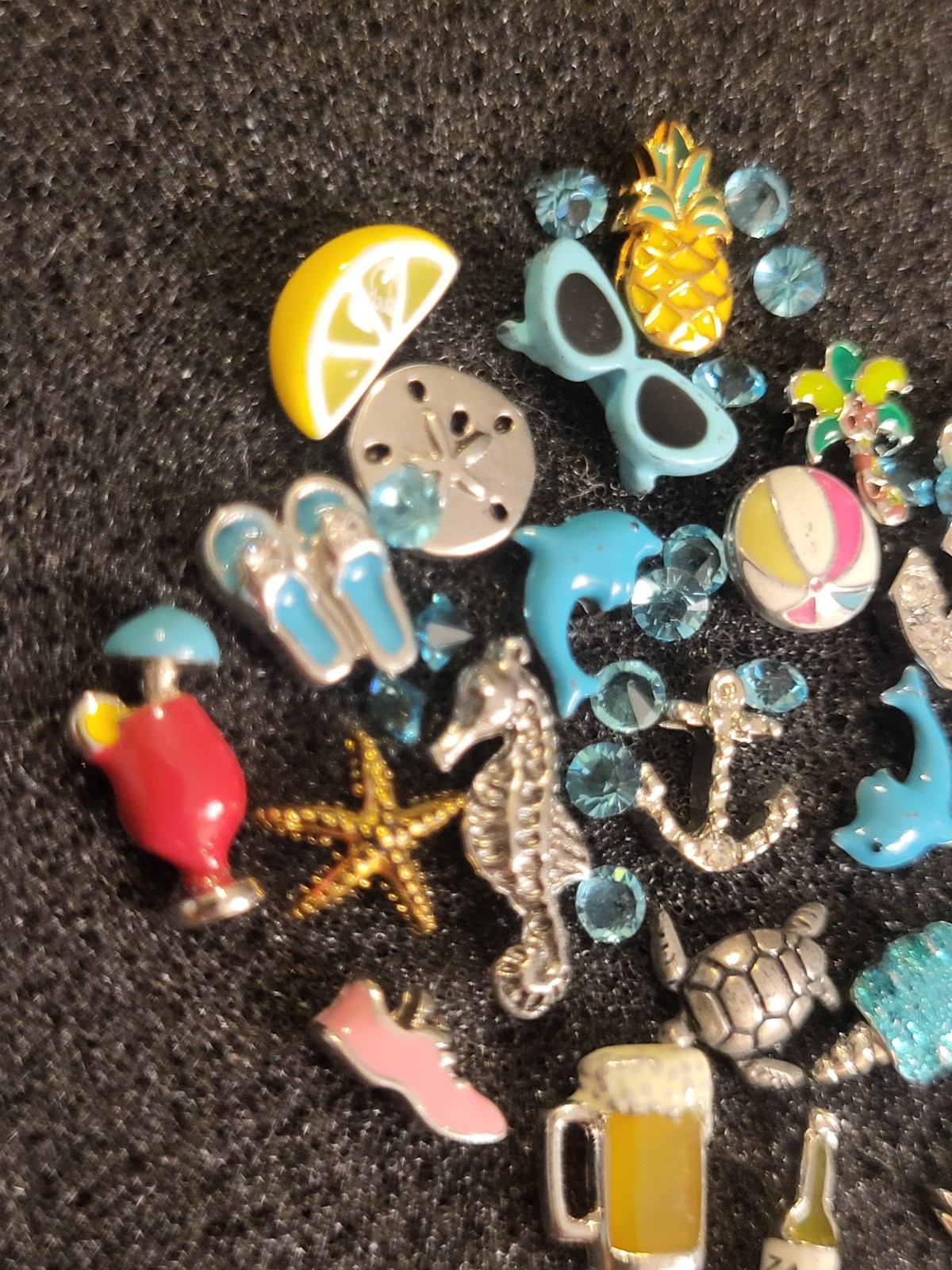 Summer Fun Floating Charm Mixed Batch,Preloved, See Pics For Contents