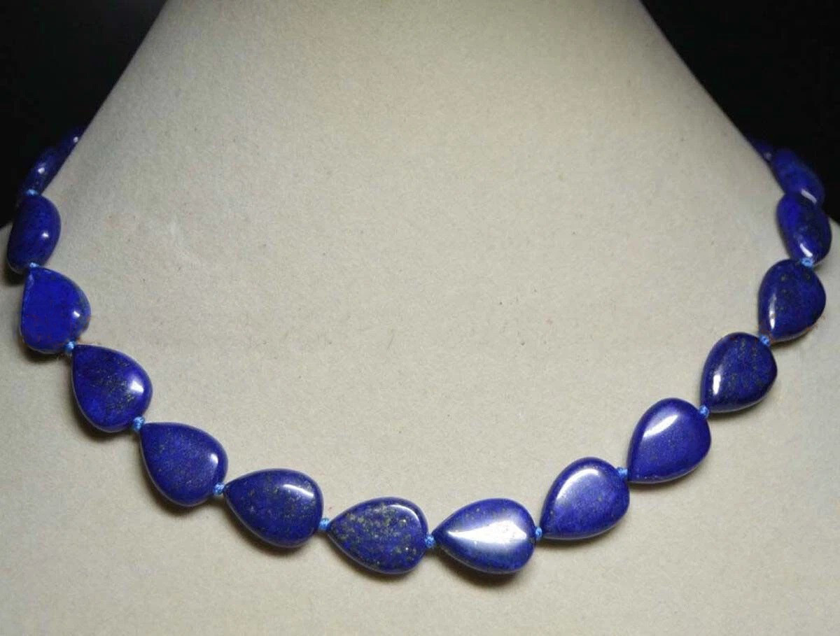 13x18mm Natural Blue Lapis Lazuli Teardrop Gemstone Beads Necklace 14-48 inches