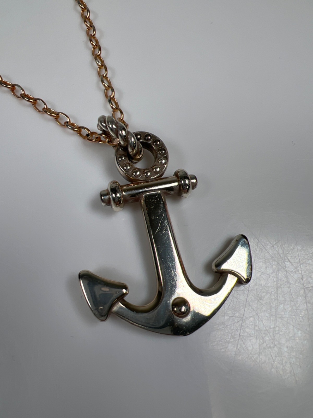 Brighton Women’s Silver Two Tone Silver Plated Anchor Pendant 21in Necklace