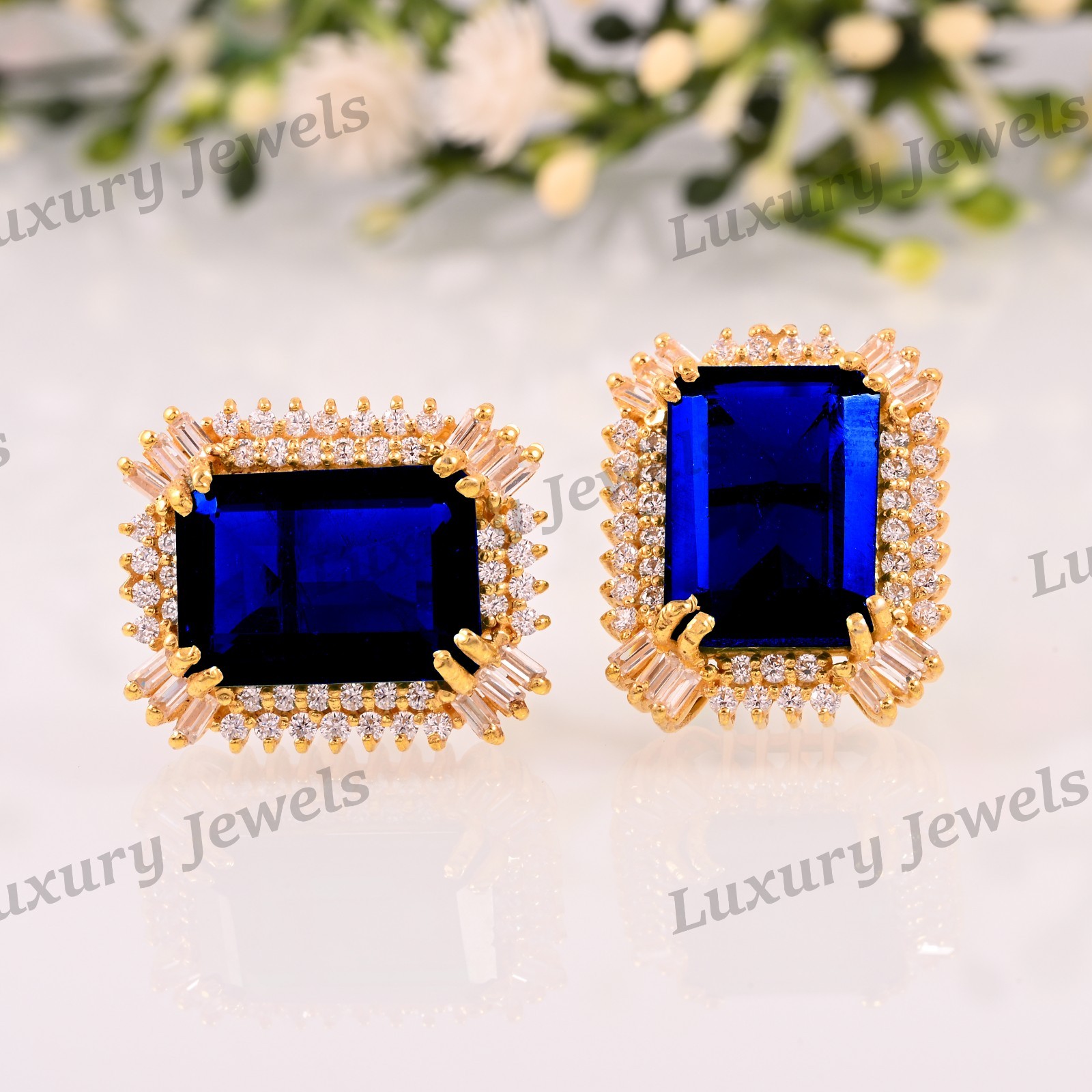 Natural Blue Sapphire 925 Silver Earrings Dainty September Birthstone Gift
