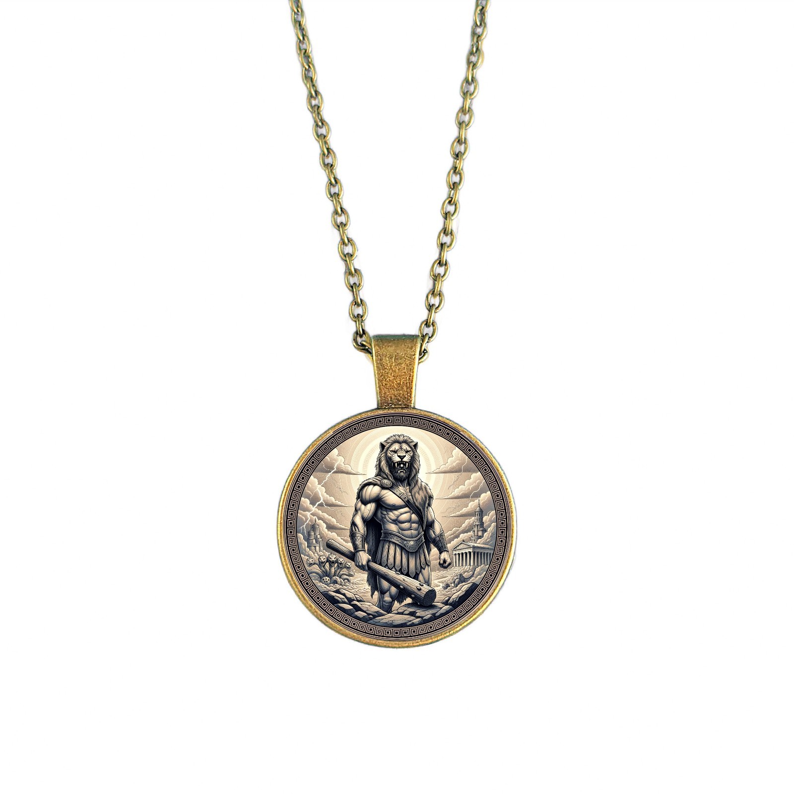 Hercules Necklace Greek Hero Mythology Pendant Gift Strength Courage Power Jewel