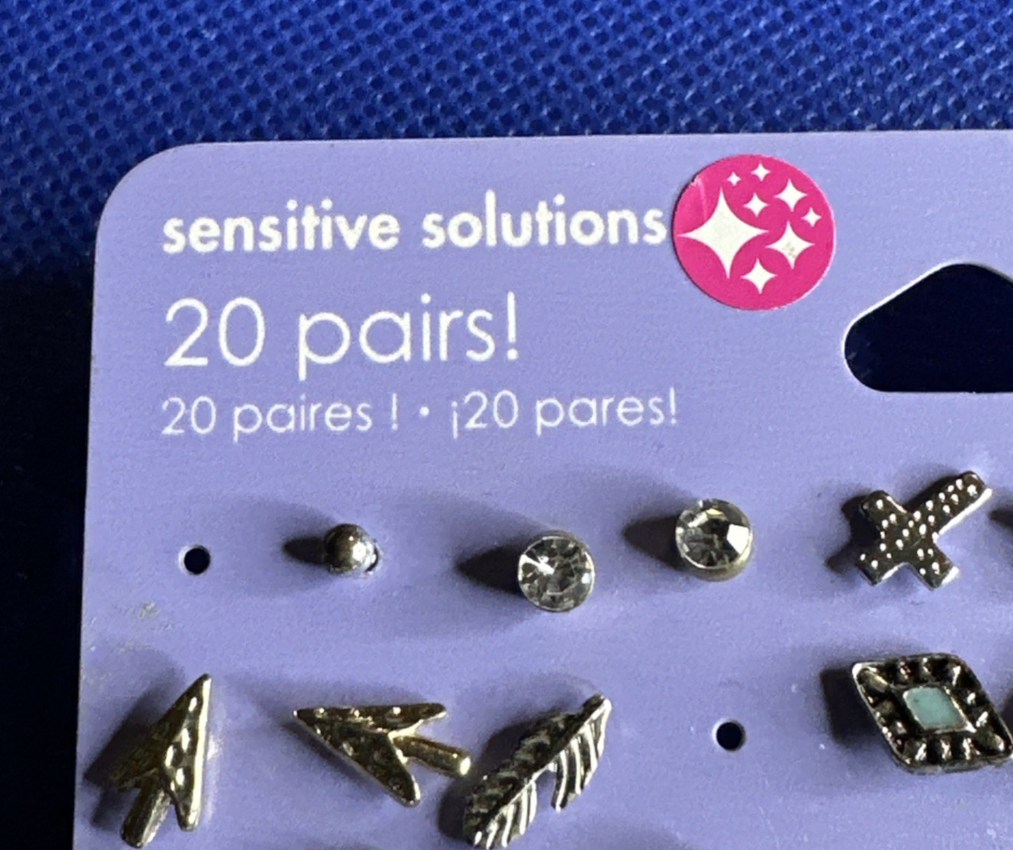 Claire’s Sensitive Solutions Earrings 32 Pairs + 6 Singles + Cubic Zirconia Stud