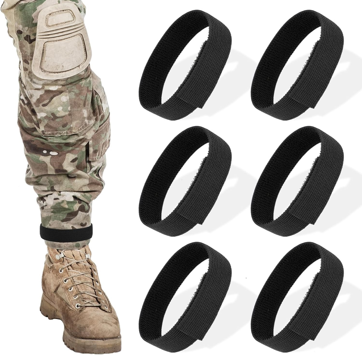 6Pcs Elastic Ankle Straps Boot Blousers Bicycle Pant Leg Bands Adjustable Safety