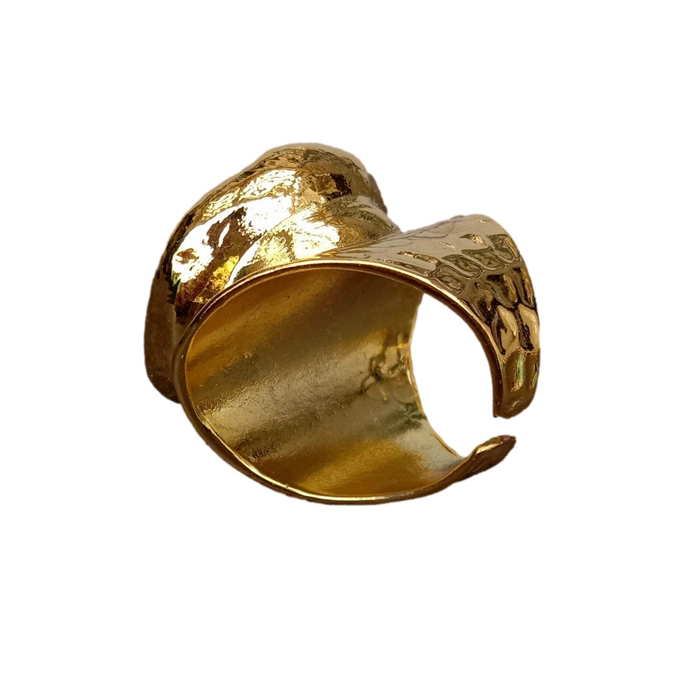 Cultured White Baroque Pearl Gold Plated Finger Ring Adjustable Rings For Women
