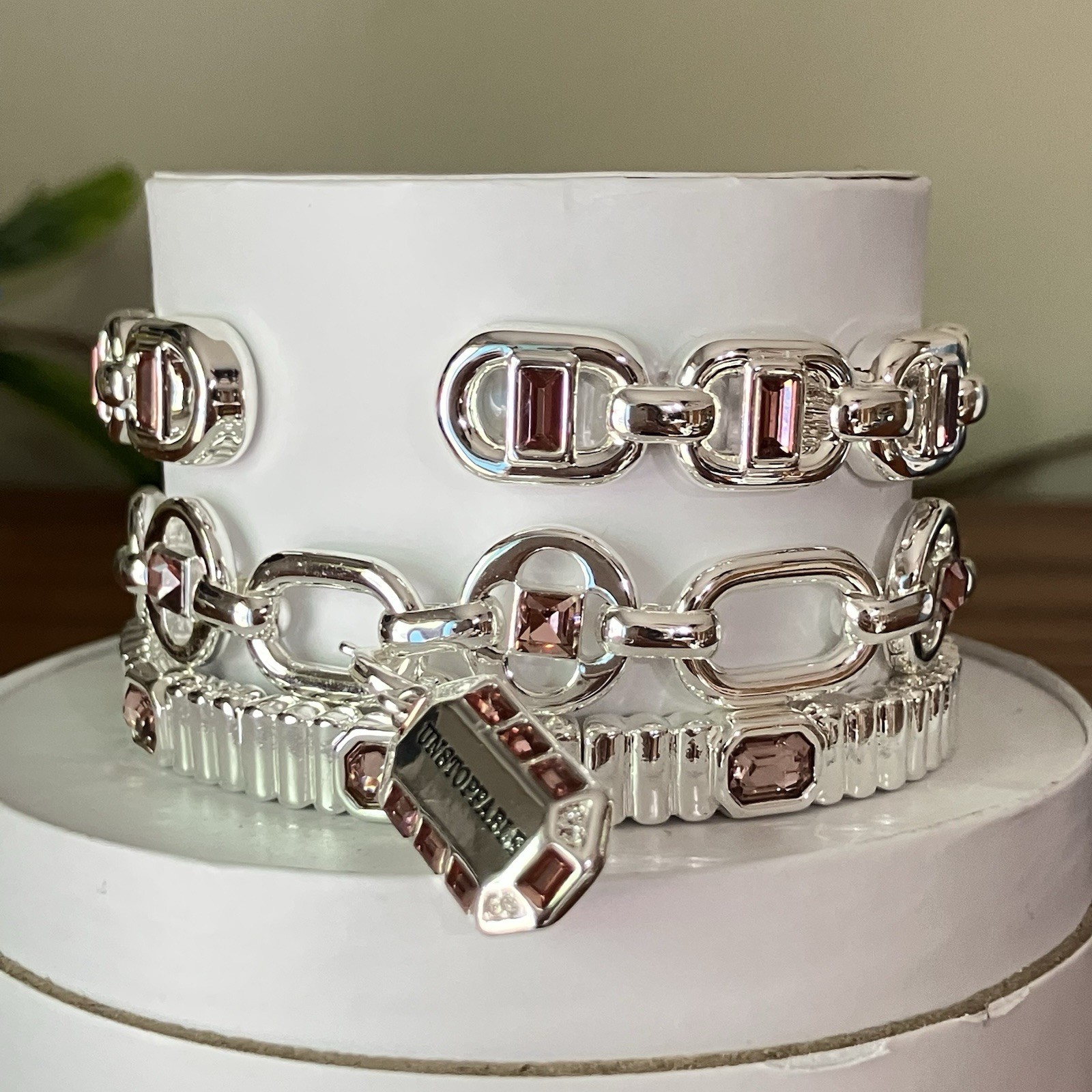 Bomb Party Spring Stacks 2026 Say It Louder UNSTOPPABLE Charm Bracelet Pink Silv