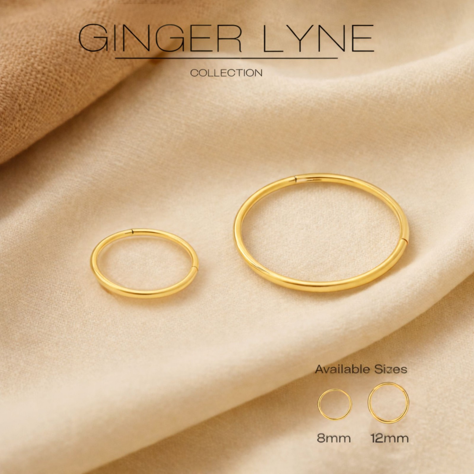 Thin Hoop Earrings Ginger Lyne 20 Gauge Stainless Steel Hinged Clicker for Lo…