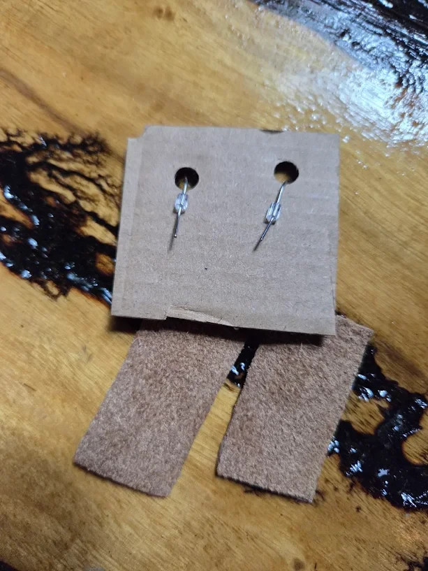 Handmade & Hand-painted USA 250 Real Leather Suede Flag Earrings Style #1