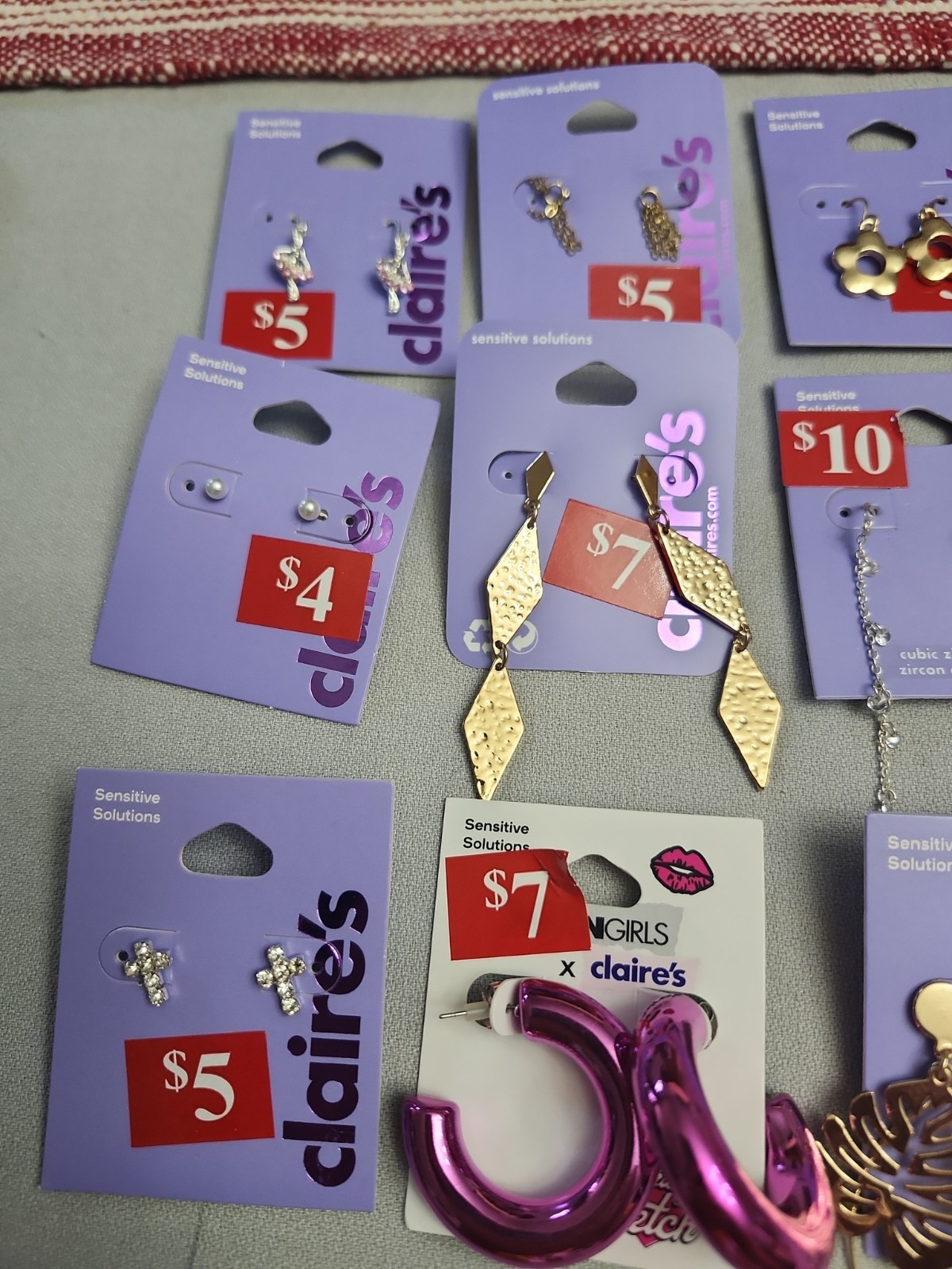 Claire’s Fashion Jewelry Pierced Earrings. Lot Of 21 Pieces