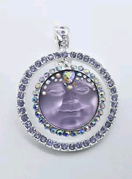 Kirks Folly Pendant Sweetheart Seaview Moon Halo ST/Purple Foldover