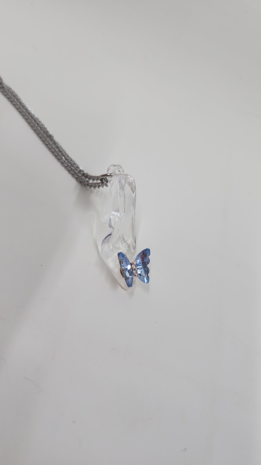 Cinderella Glass Slipper Necklace – Crystal Rhinestone Butterfly – Once Upon