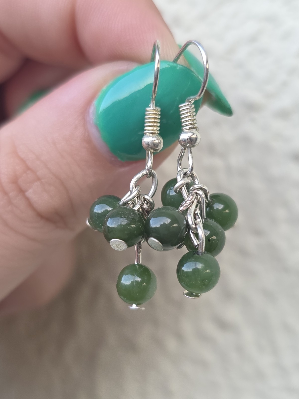 Natural Green Aventurine Cluster Drop Earrings Gemstone Bead Earrings Crystal