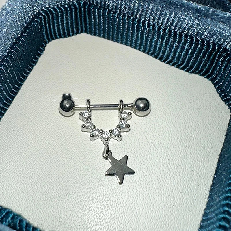 1 PCS Star Silver Color 316L Stainless Steel Ear Bone Nail for Women New Fashion