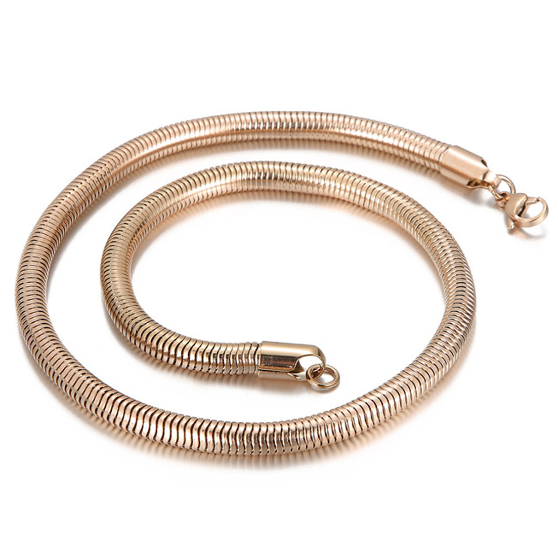 5/6mm 20″ 22″ 24″ Stainless steel Round Snake Chain Necklace For Men Women Gift