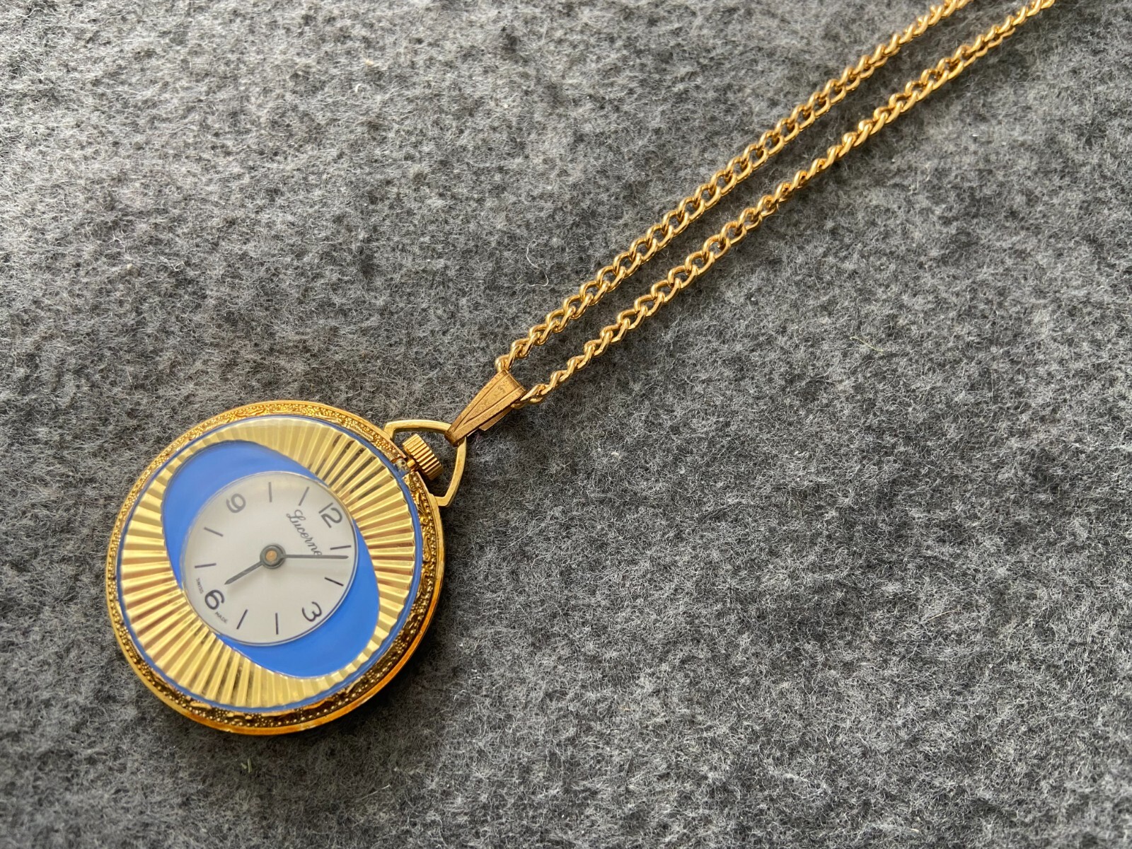 Swiss Made Lucerne Mechanical Wind Up Vintage Necklace Pendant Watch