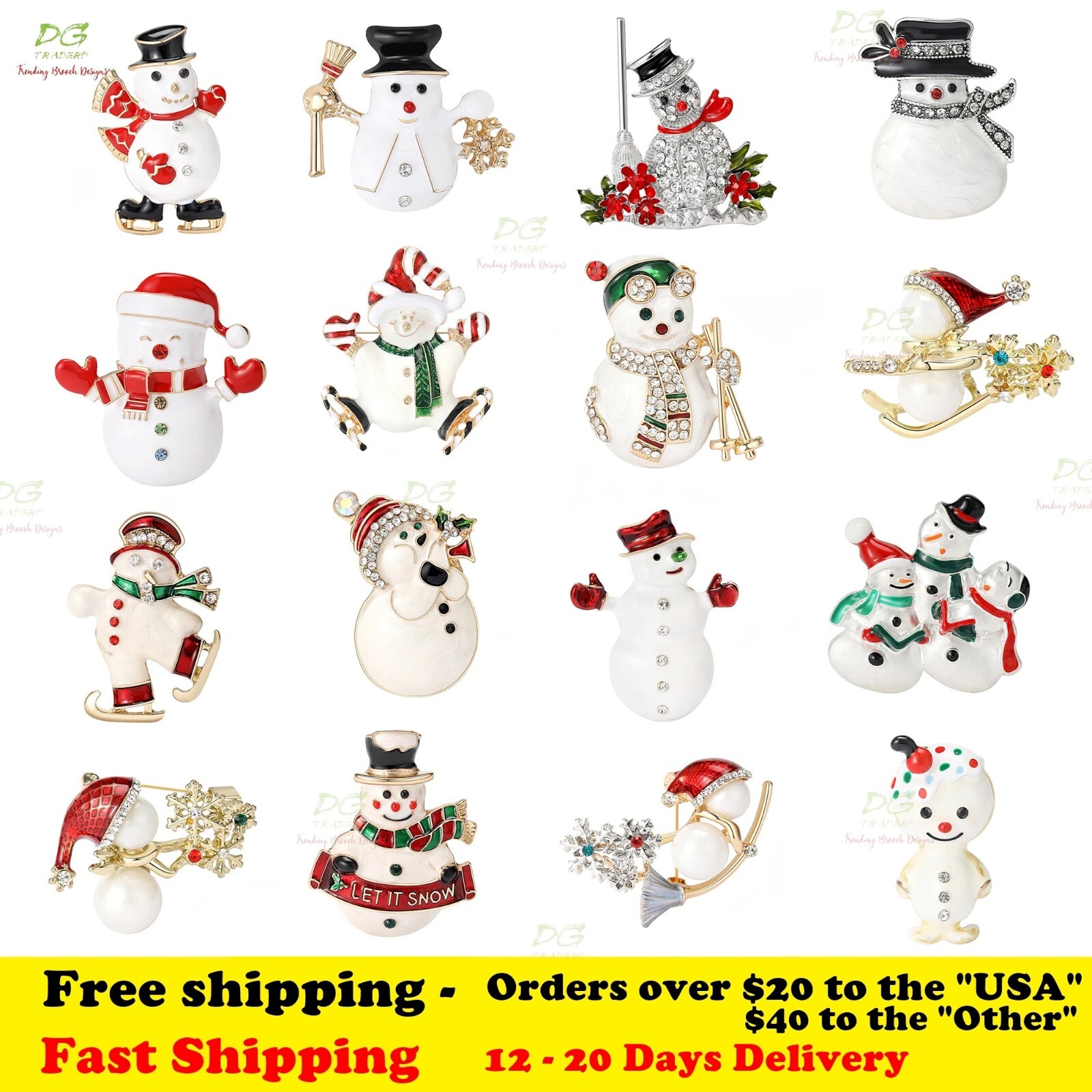 Snowman Brooches for Women Men Christmas Pin New Year Gift Cute Hot Sale DIY