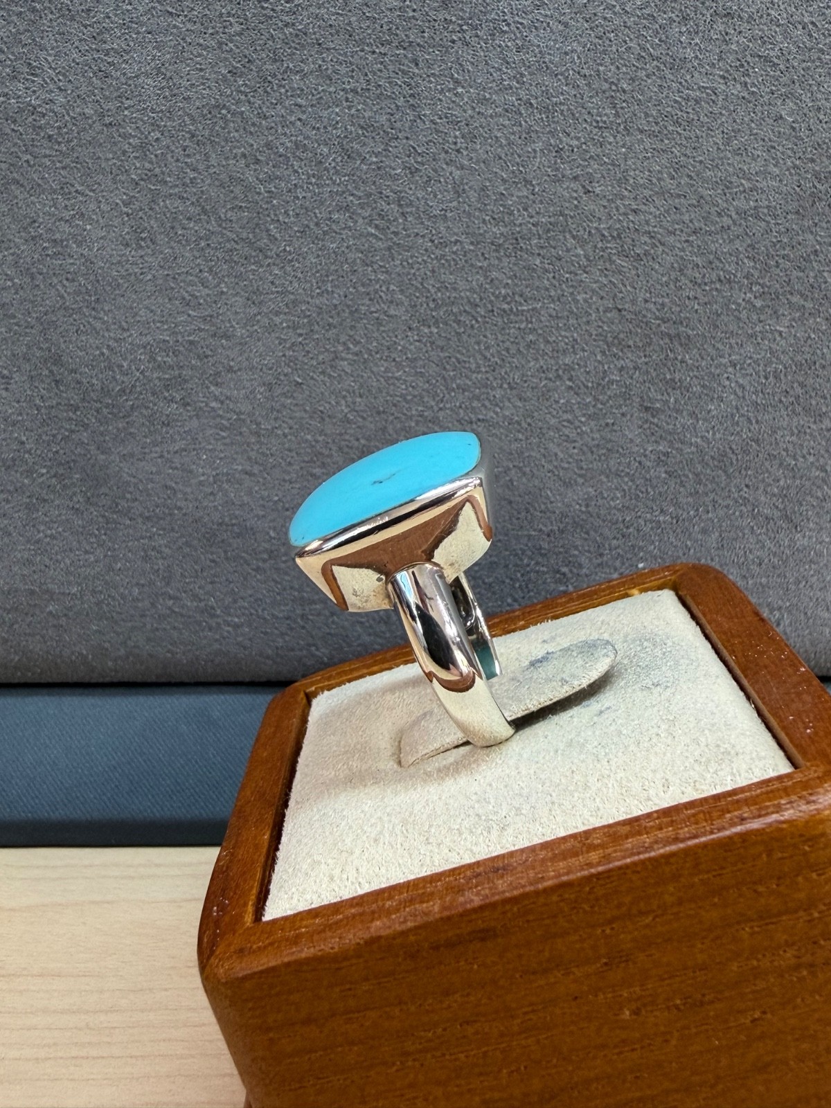 VTG SX 925 Sally C Treasures Sterling Silver Robin Egg Blue Turquoise Ring Sz 7