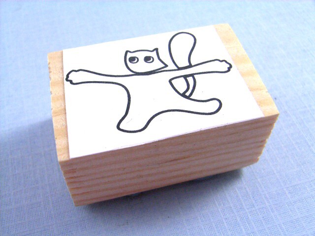 Stamp Motif Stamp Kalle Fux Cat Kitten Wood Handmade 3 5x2cm