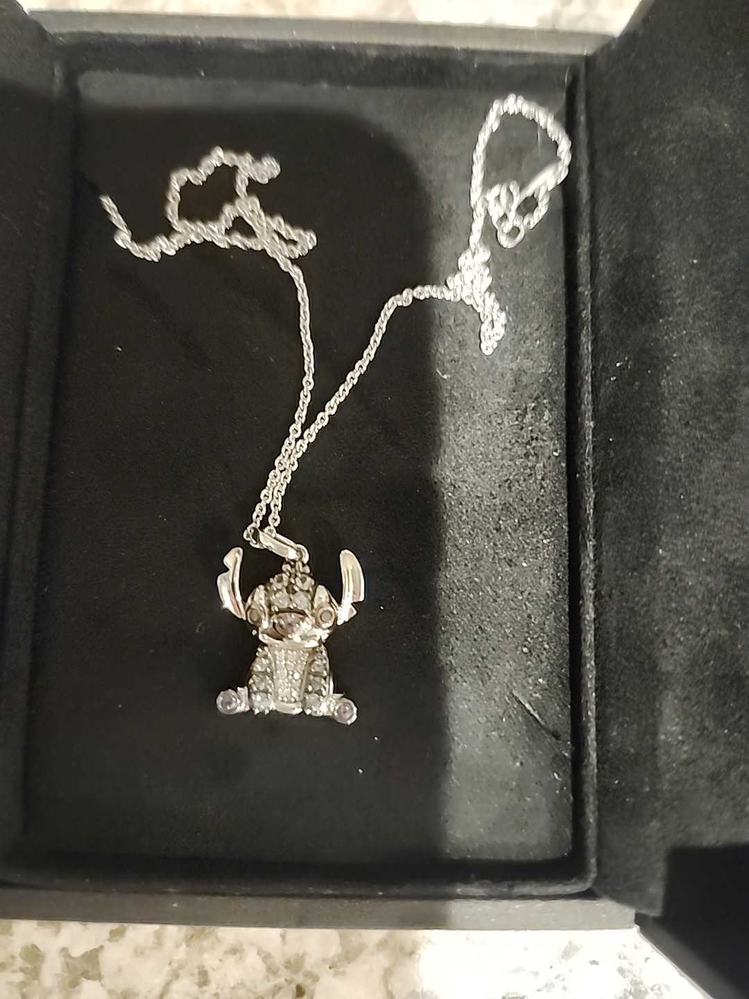 Disney Treasures Lilo Stitch 925 Sterling Silver Necklace and Pendant 17″