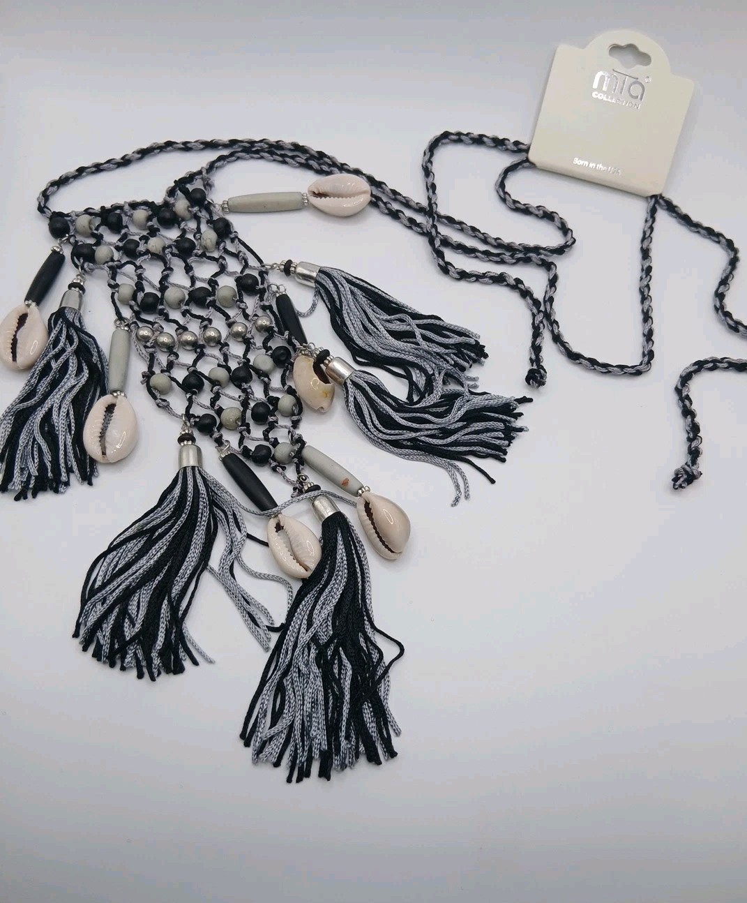 Boho Tassel Statement Necklace with Cowrie Shells – Festival & Vacation Jewelry