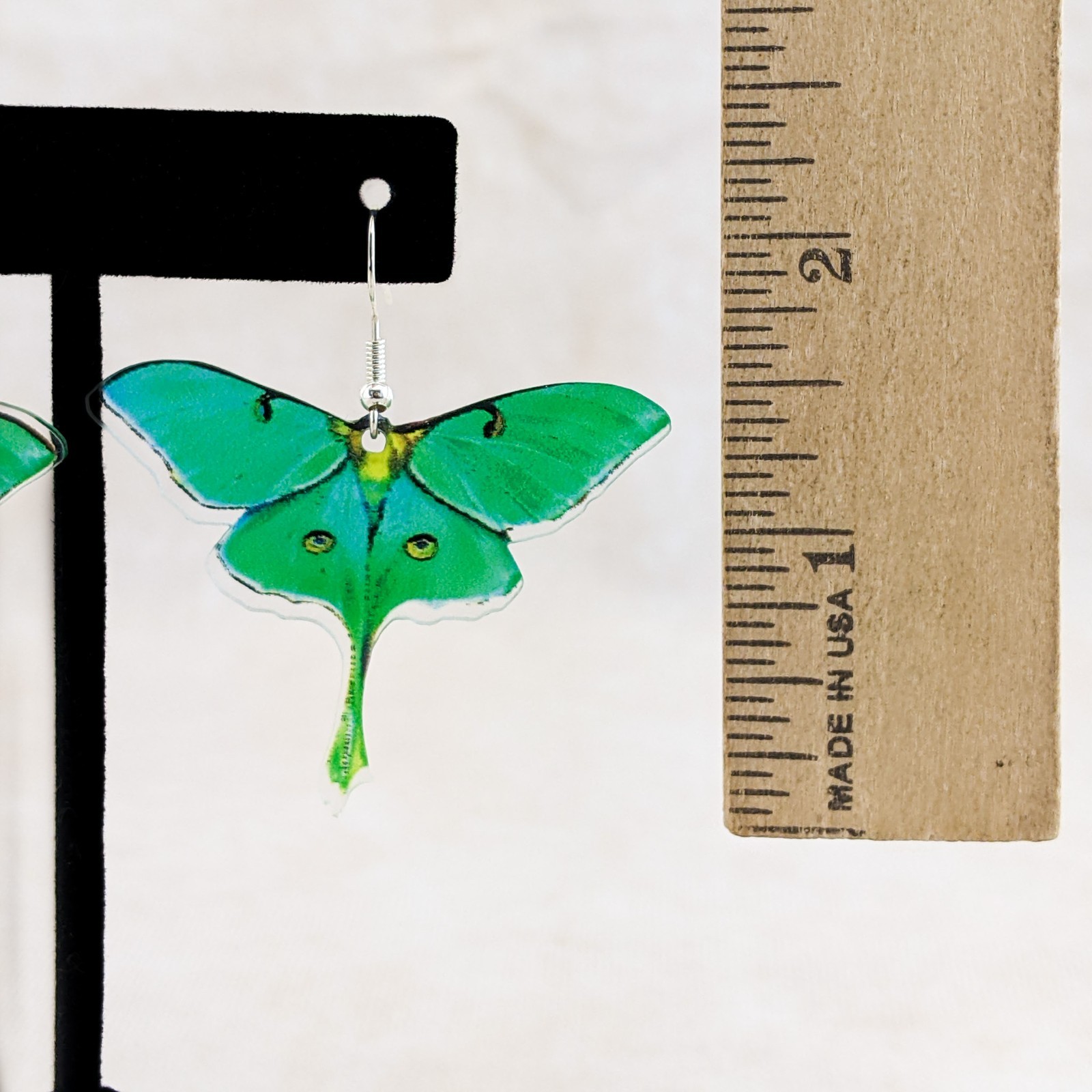 3 pc Luna Moth Silver Drop Earrings & Necklace Fashion Jewelry acrylic gift set