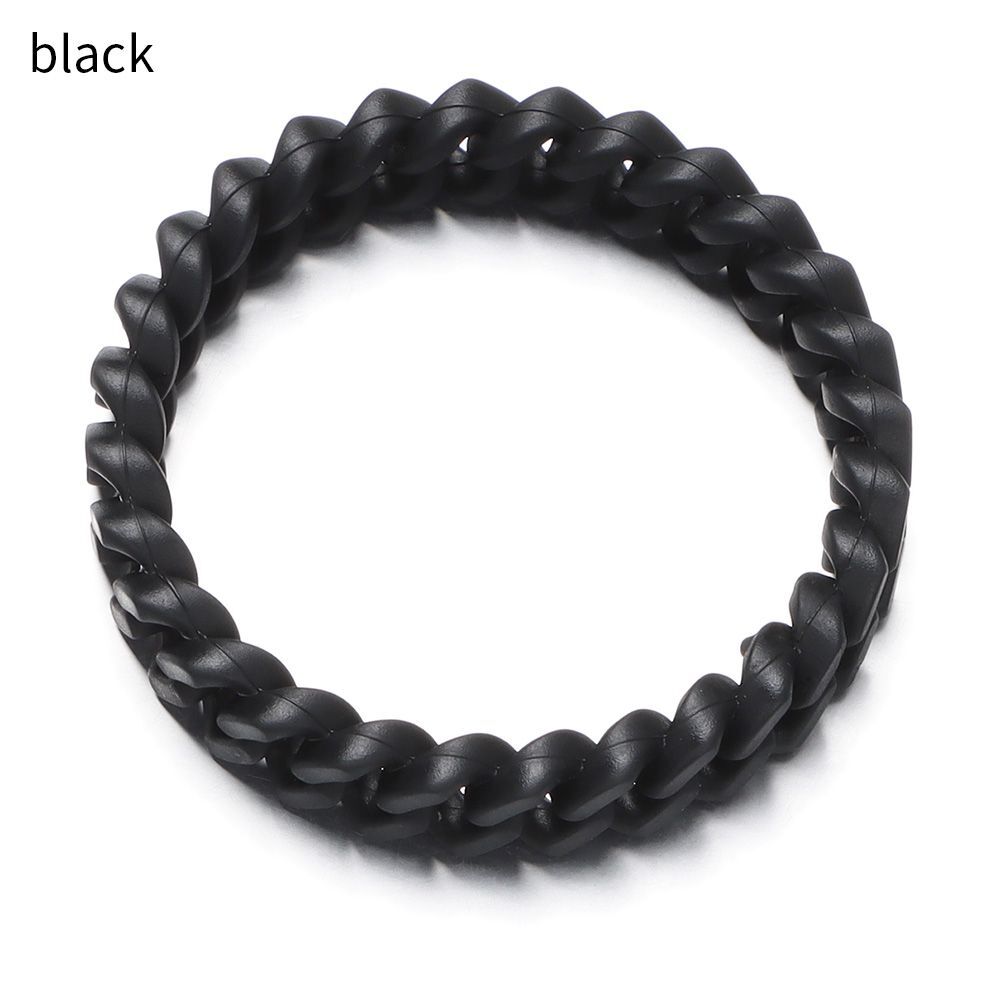 1pc Rubber Silicone Rainbow Wristbands Black White Band Bracelet Men Je Fashion