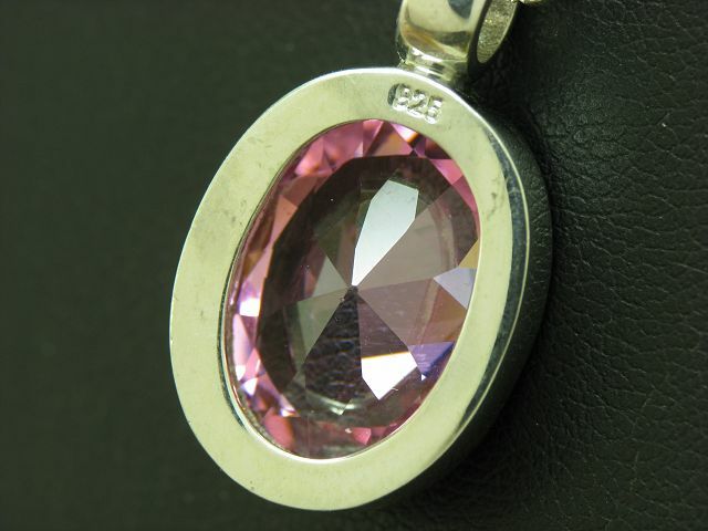 925 Sterling Silver Necklace & Pendant With Zirconia Inlay / 11.0g / 45.0cm