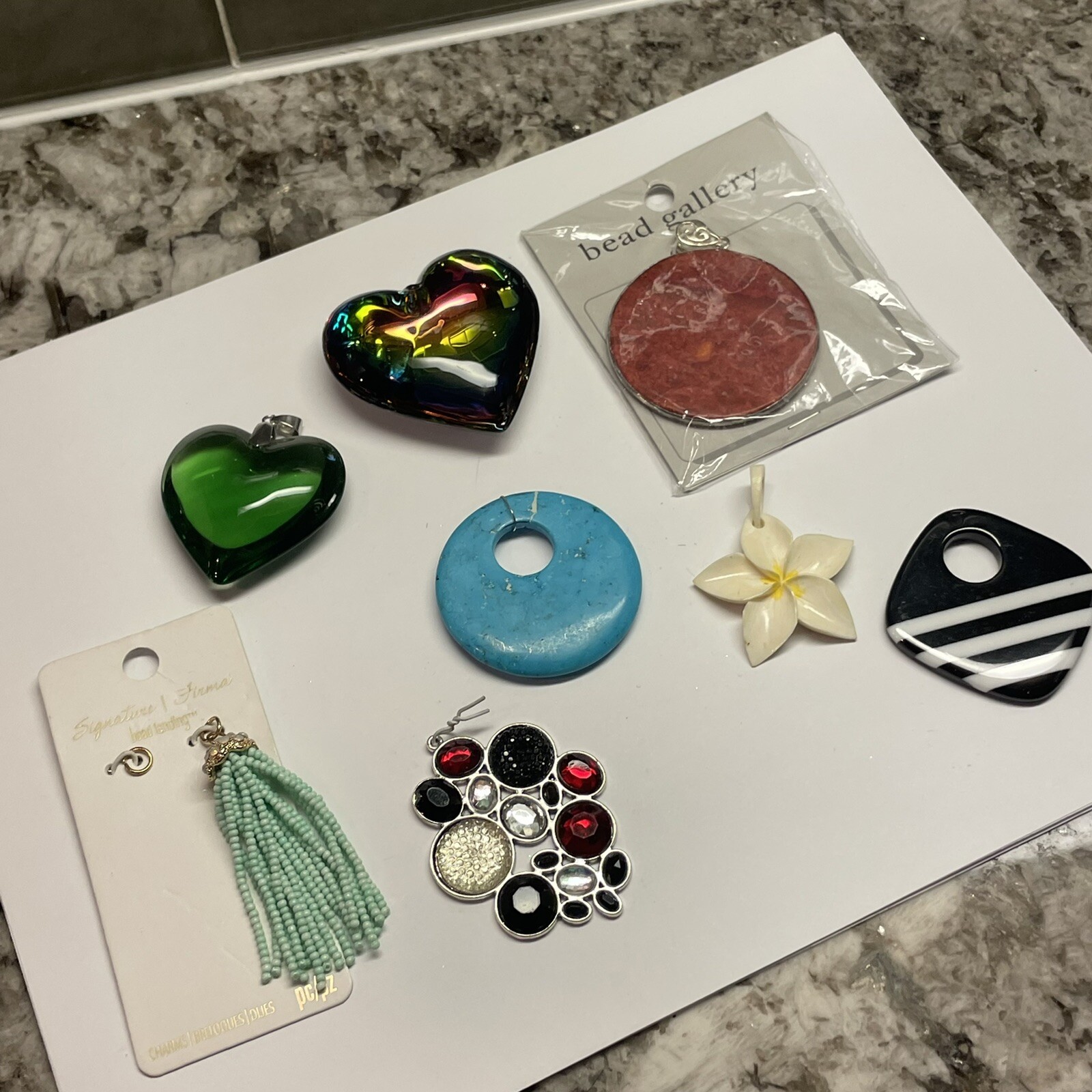 Lot Of 8 Costume Jewelry Pendant / Charm Variety
