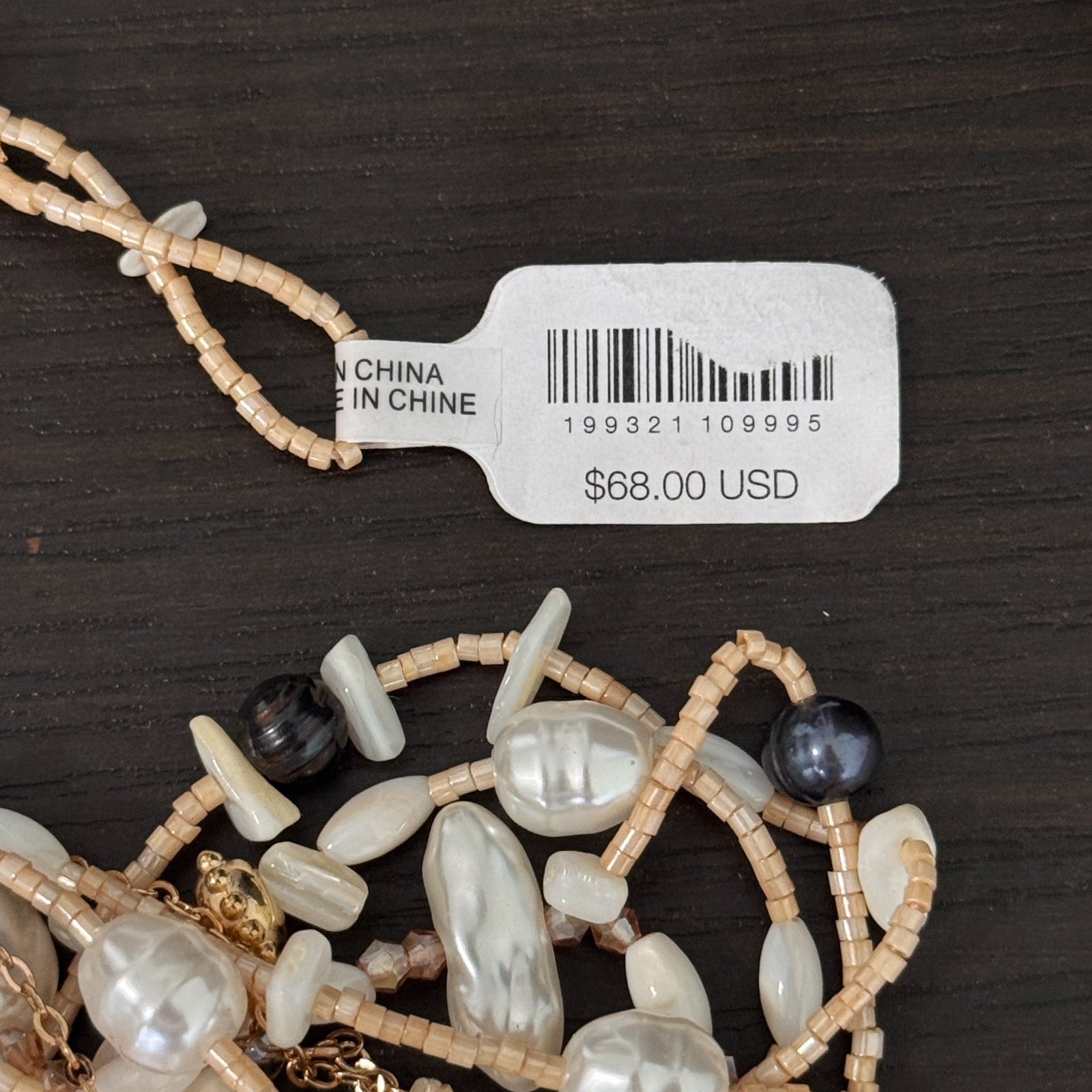 Free People Ariana Ost Something Beautiful Necklace Beaded Layer Cross Statement