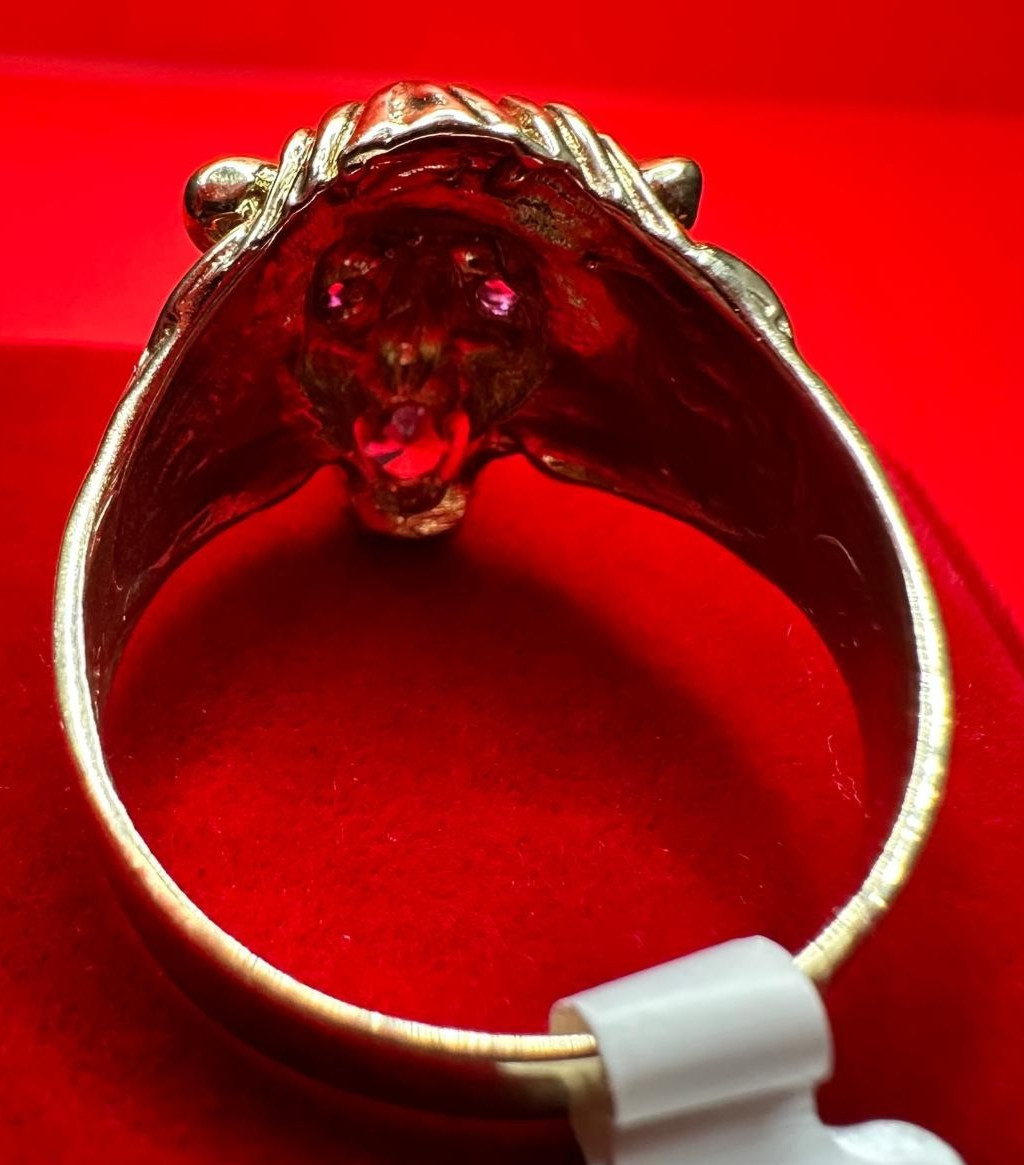 10K Yellow Gold Lion Head Ring