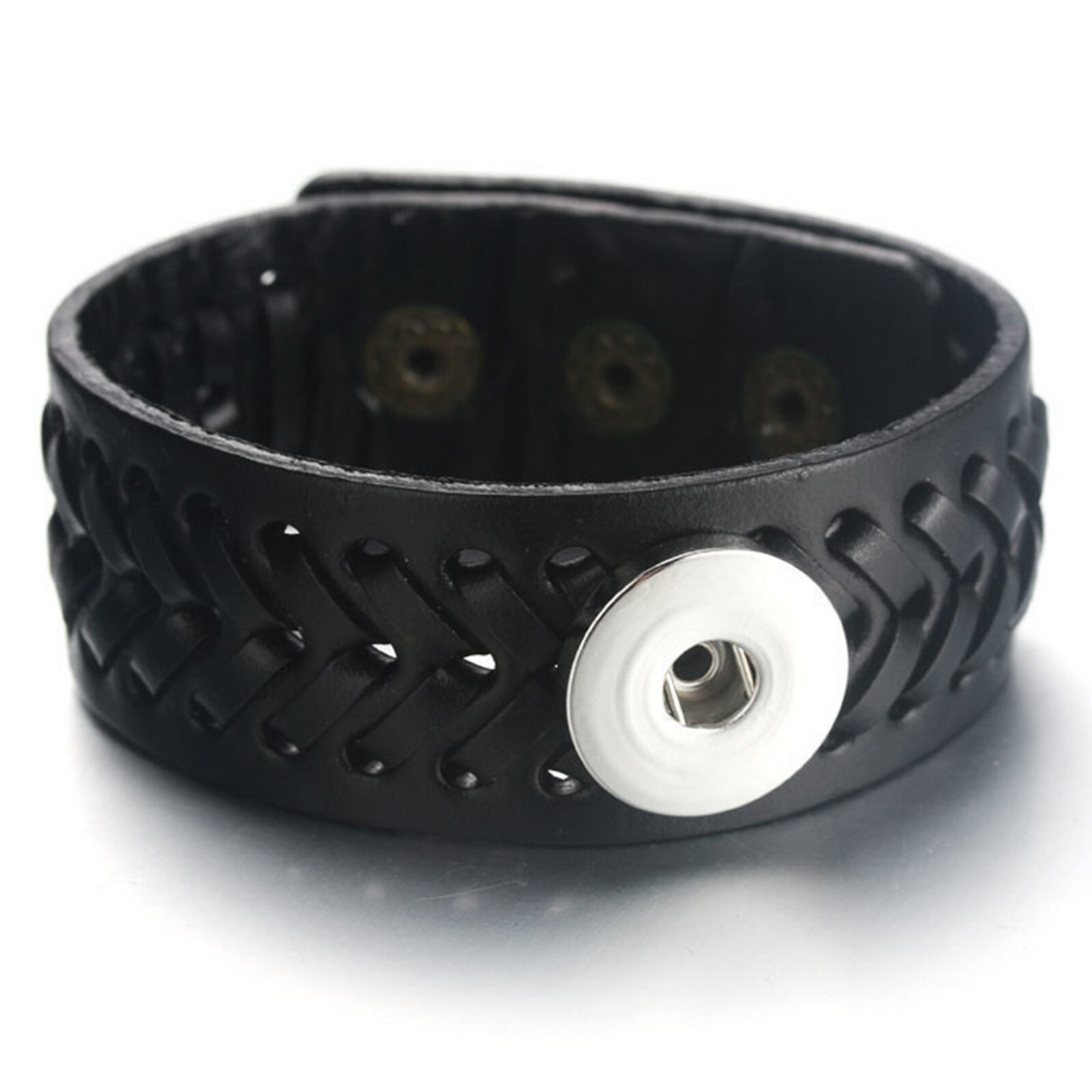 Leather Snap Jewelry 8.5 in. Ginger Charm Bracelet Fits 18MM 20MM Custom Buttons
