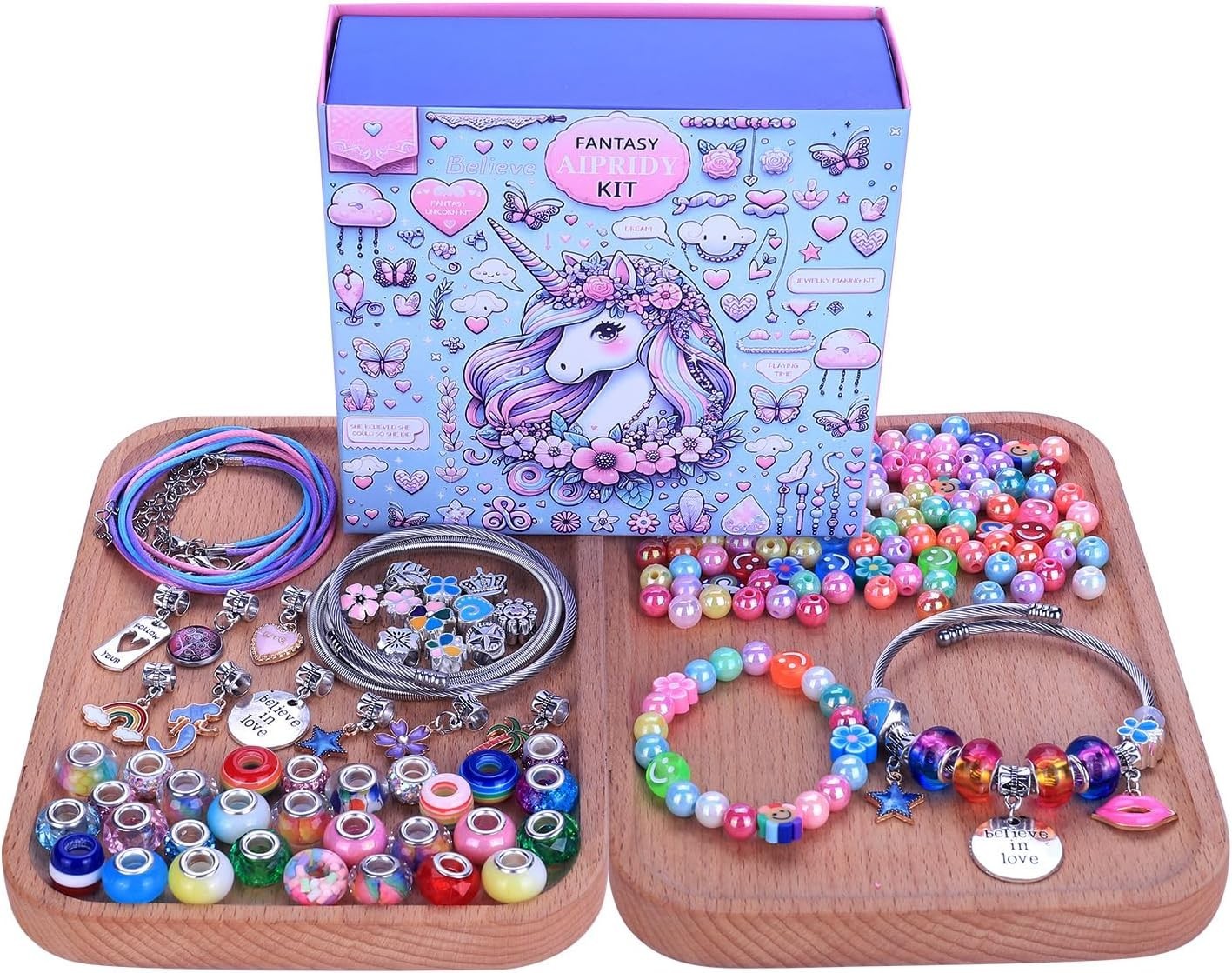 Kit de pulseras con dijes para hacer pulseras cuentas para niñas,adultos 208PCS
