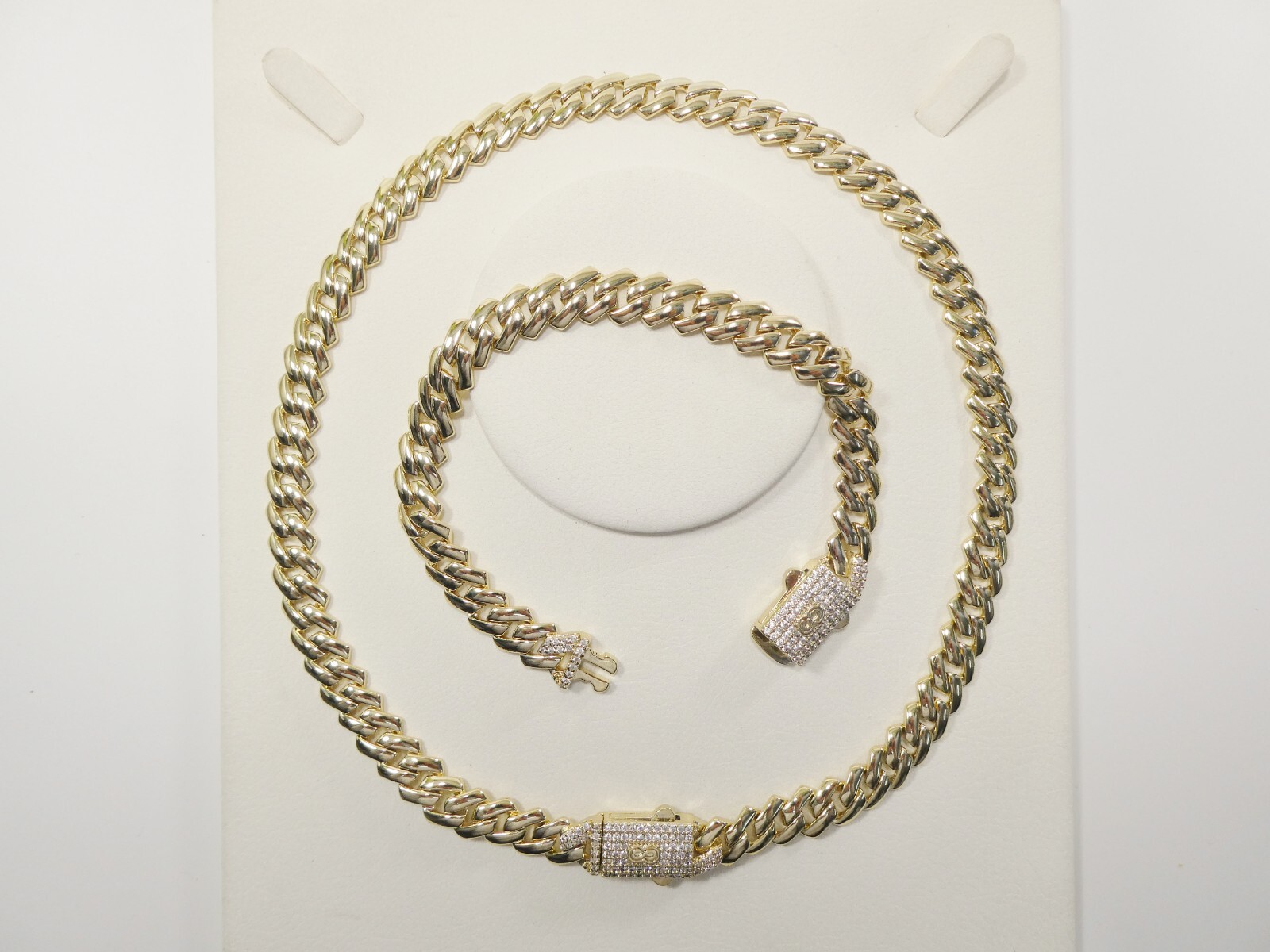 9MM 14K COLOR YELLOW GOLD FILLED MONACO BRACELET/NECKLACE
