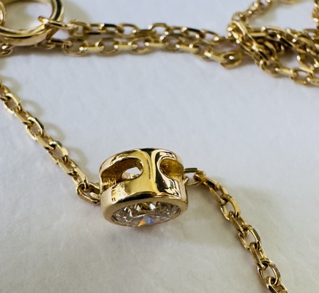Pandora Era Bezel 14k Gold Lab-grown Diamond Pendant Necklace 0.15ct TW