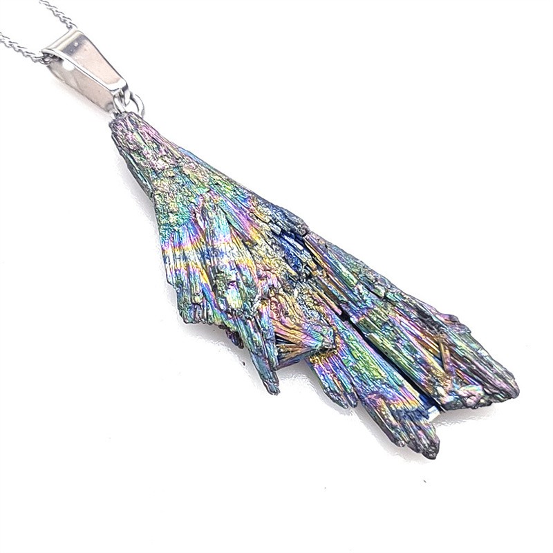 1Strand Natural Rainbow Tourmaline Freeform Pendant Bead C353