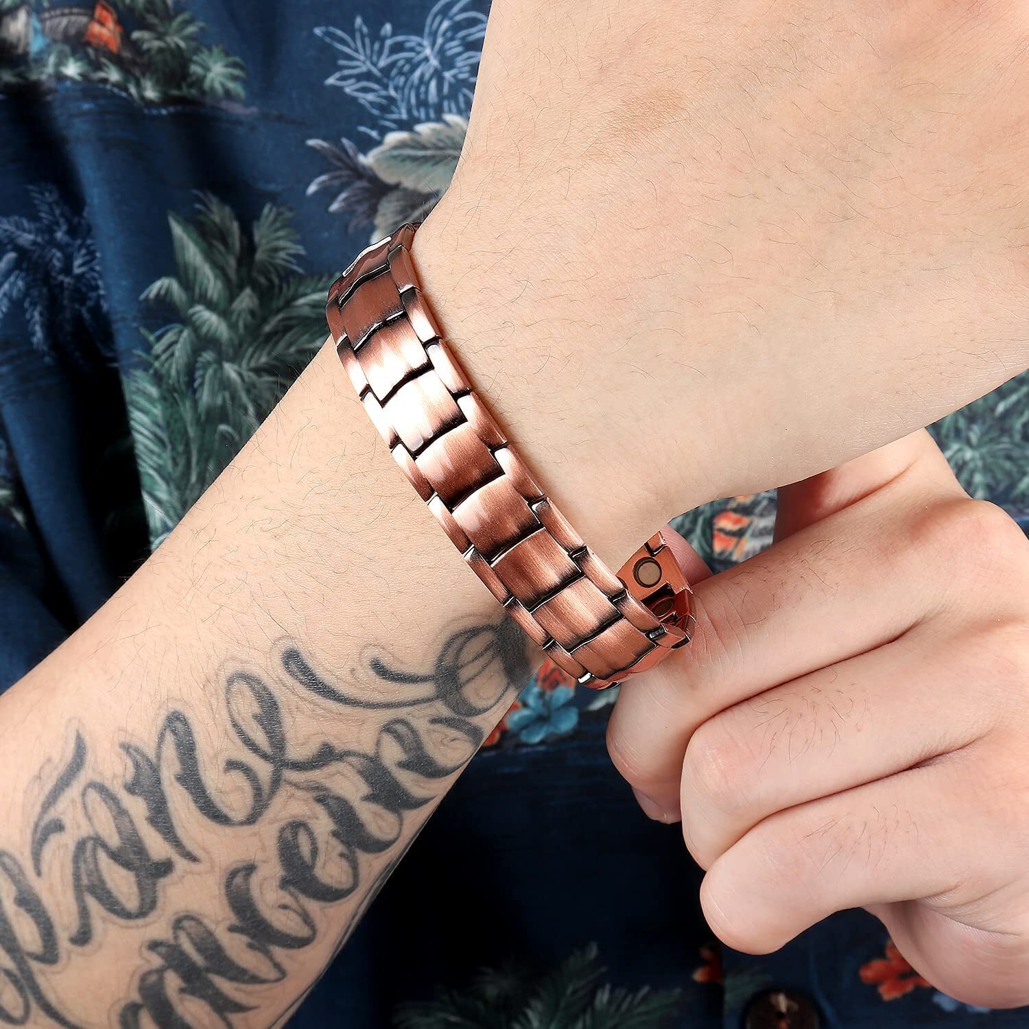 Men’s Bracelet Magnetic Therapy Arthritis Pain Relief Pure Solid Copper Bangle
